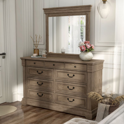Commode 9 tiroirs avec miroir Laniel