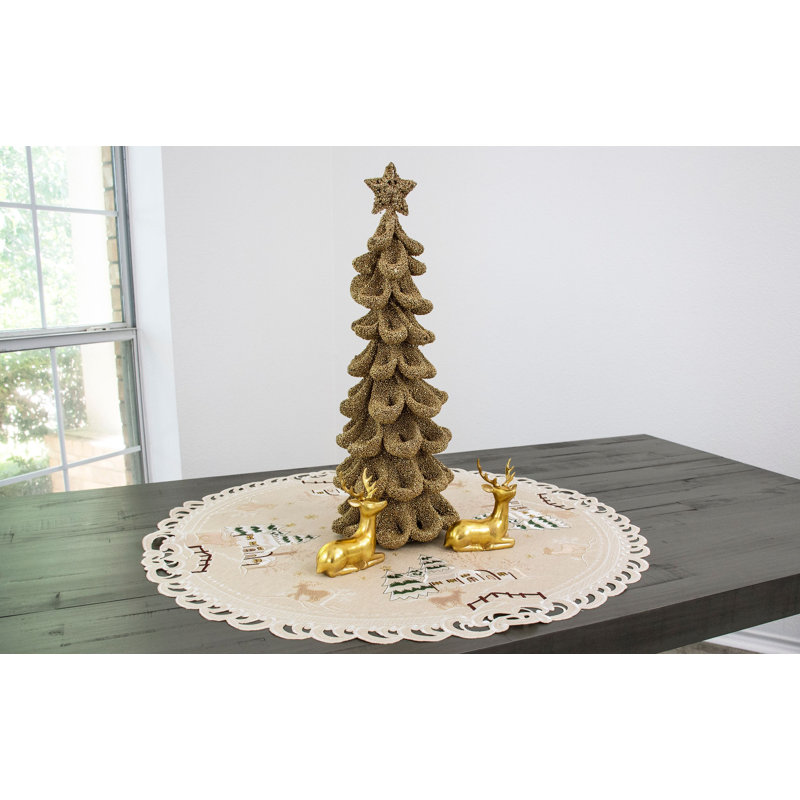 Plateau de table en neige d'hiver Josalynn (33 po rond)