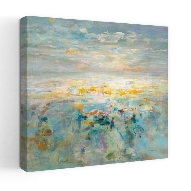 Bord de mer, appel de la mer avec art abstrait bleu, H 18 po x l 18 po