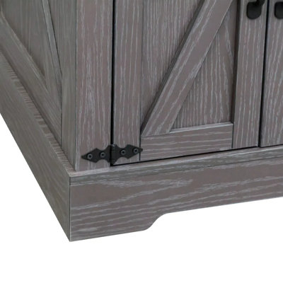 Table de bout Farmhouse avec station de charge, table de chevet en bois rustique avec tablette réglable, table d'appoint polyvalente en noyer pour le salon