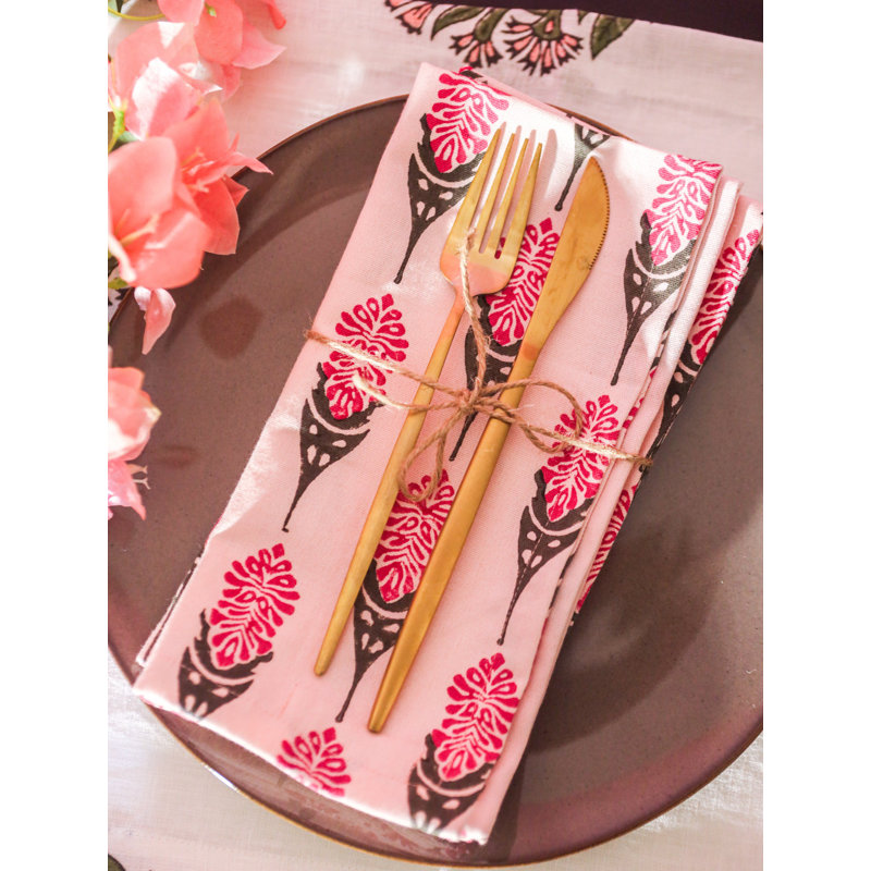Bahaar Table Napkin, Pink Floral