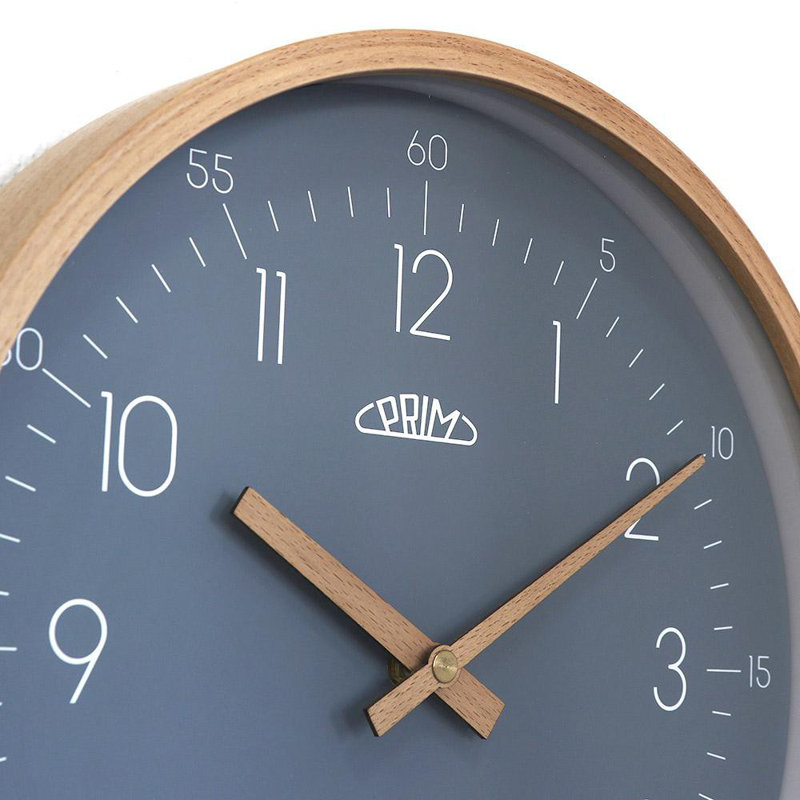 Wood Wall Clock, Gray