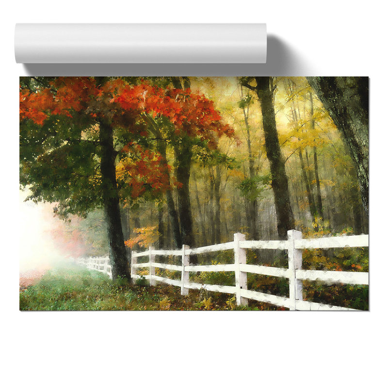 Autumn Forest Painting - Frameless Print, 42cm H x 59cm W x 0.1cm D