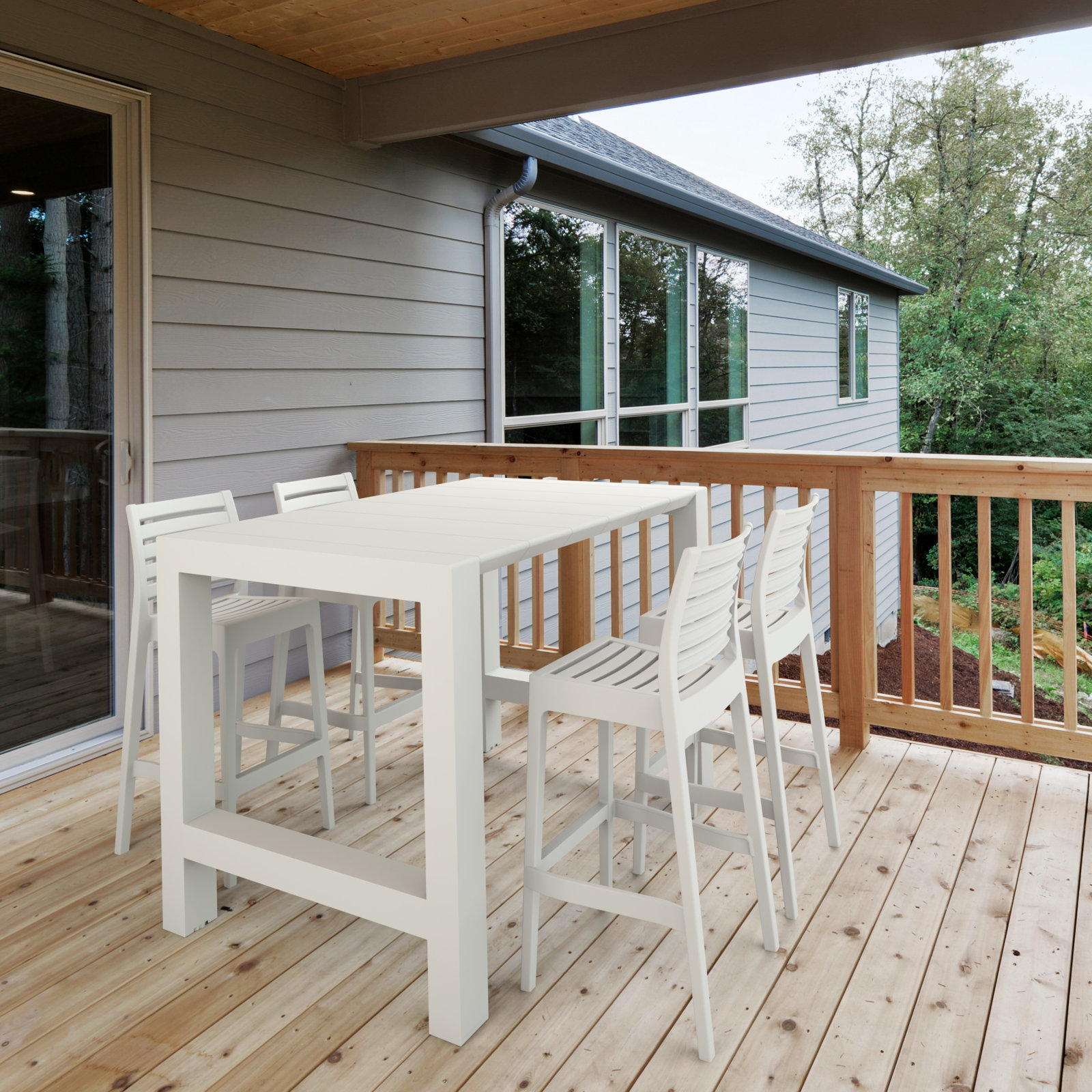 Farrah 39" Patio Dining Set, White