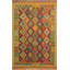Tapis orange/gris en laine 10 pi 10 po x 6 pi 10 po one-of-a-kind fait main kilim Sinclair