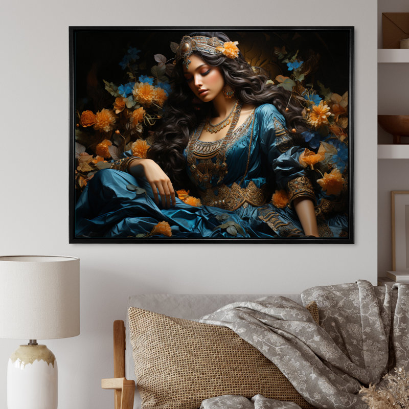 Indian Art The, H 12 po x l 20 po x P 1 po, Cadre flottant noir