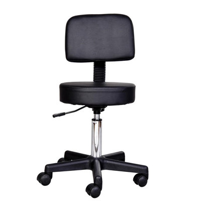 Richardton Backed Adjustable Height Ergonomic Lab Stool with Wheels