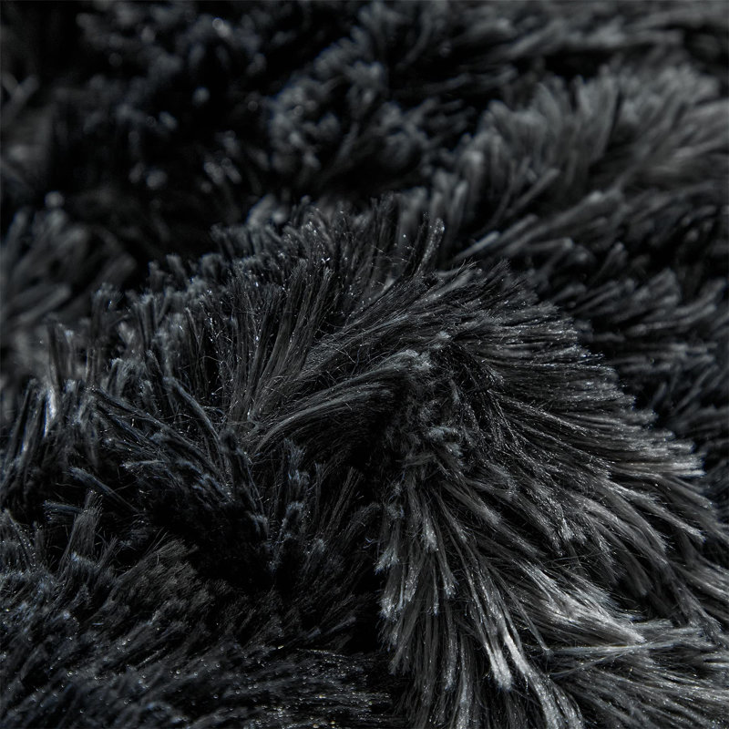 Sherpa Faux Fur Blanket,220cm, Black