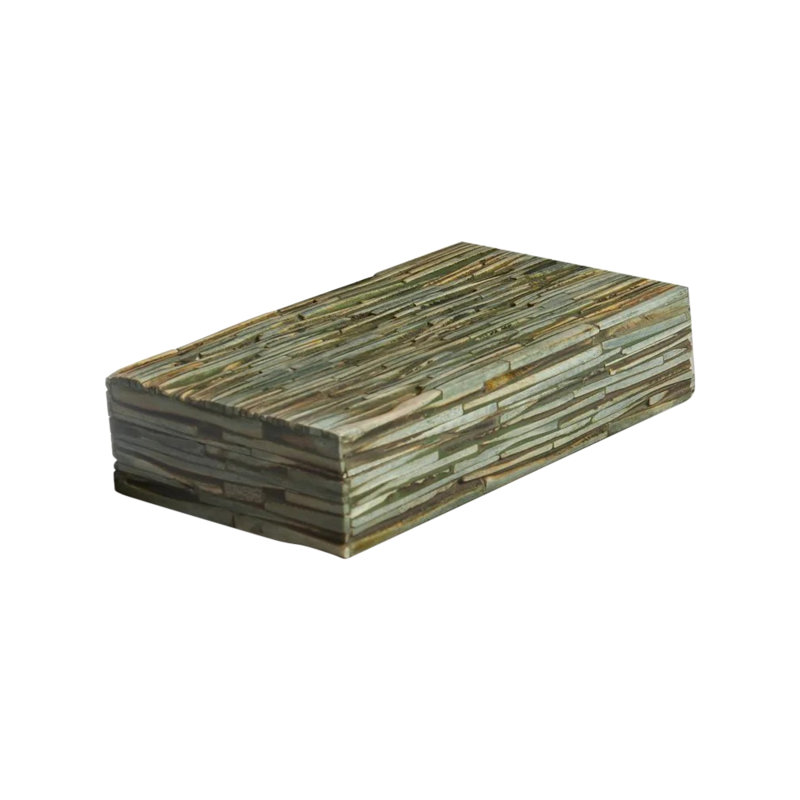 Chiseled Bone Box-Forest, 9"L x 5"W x 2.25"H