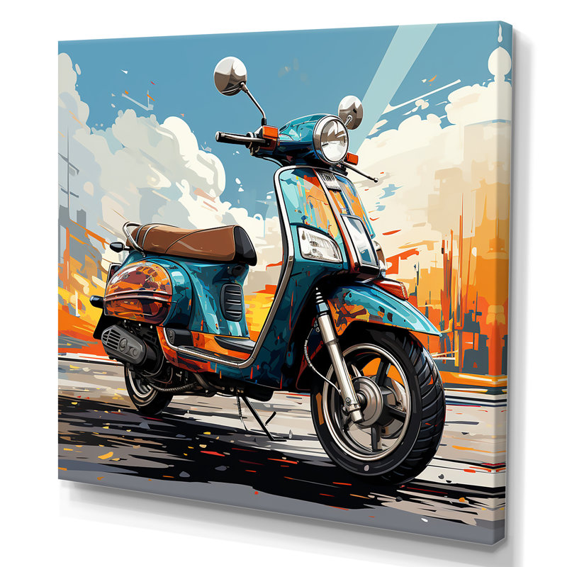 Edgy Scooter Odyssey - impressions sur toile, H 36 po x l 36 po x P 1,5 po, Toile tendue