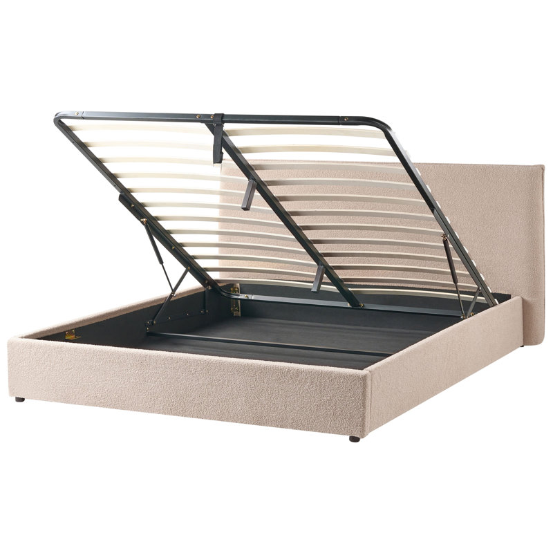 Ottoman Bed Boucle LAVAUR Taupe, Super King (6')