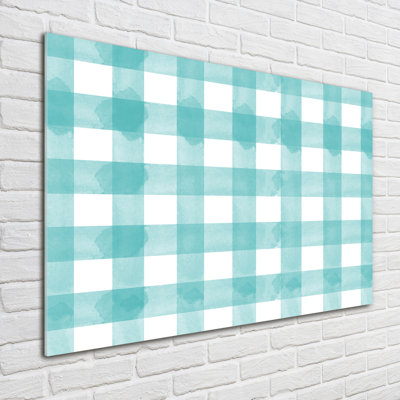 Blue Lattice - No Frame Print on Glass