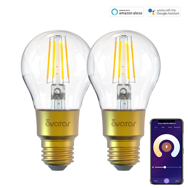 9 Watt (70 Watt Equivalent), A19 LED Smart Dimmable Light Bulb, Color Changing Tunable White E26/Medium (Standard) Base
