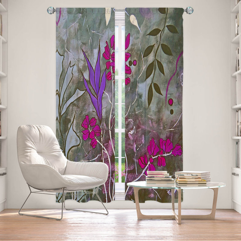 Ensemble de rideaux en polyester 2 pièces Brambory Fuschia Nights, L 20 po x L 82 po