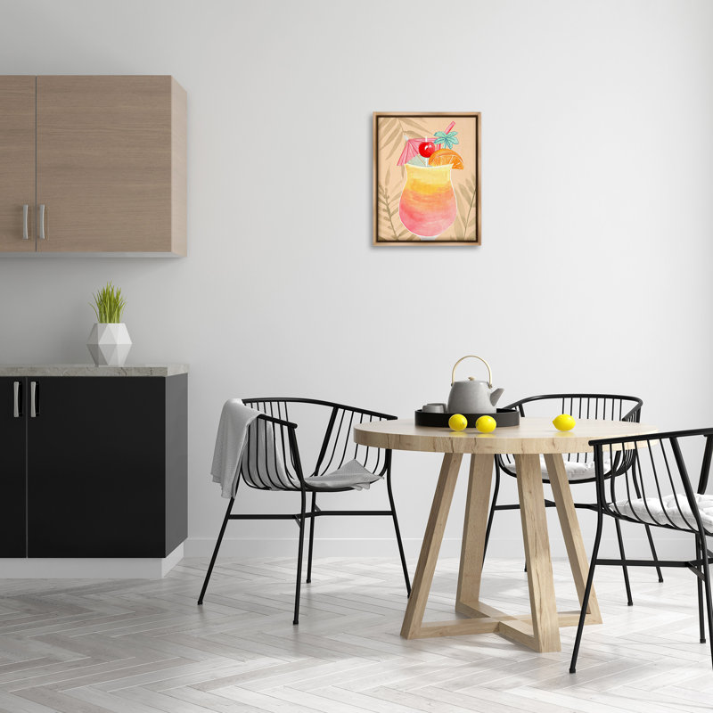 «Tropical Mixed Drink» par Annie Warren sur, Cadre flottant orme Montalcino, H 21 po x l 17 po