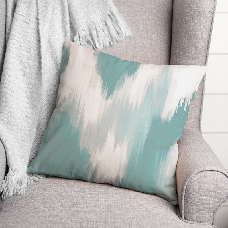 Abstract Throw Pillow, 16" x 16", Blue