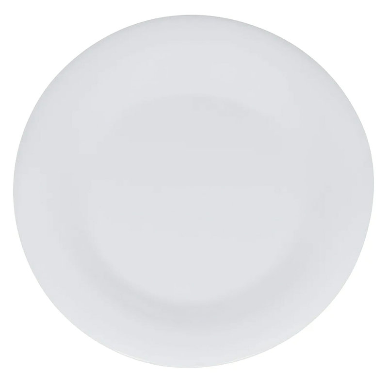  Assiette plate en mélamine 12 po, 12 pièces, Blanc diamant
