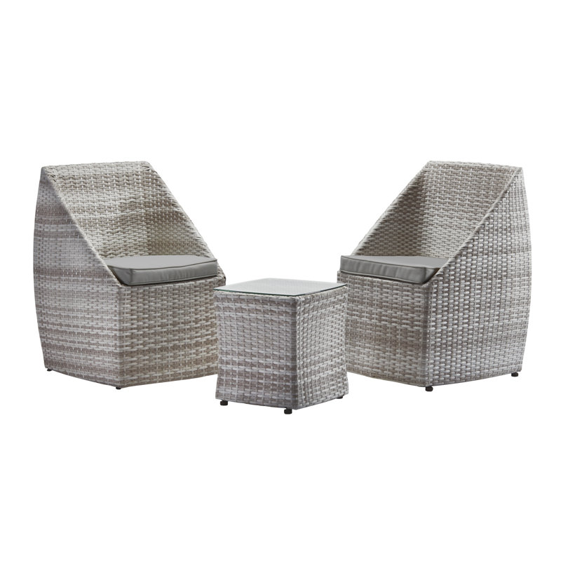 Harman 2 - Person Square Patio Dining Set with Cushions included, Grey