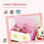 AIYAPLAY Toy Box with Lid Safety Hinges for Kids Boys Girls Toy Chest Pink