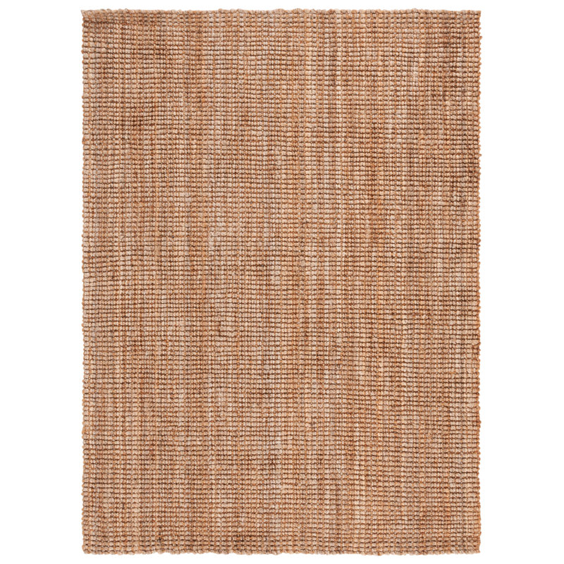 Kidane Natural Fiber Hand Woven Jute Pile Solid Color Rug, Rectangle 8' x 10'