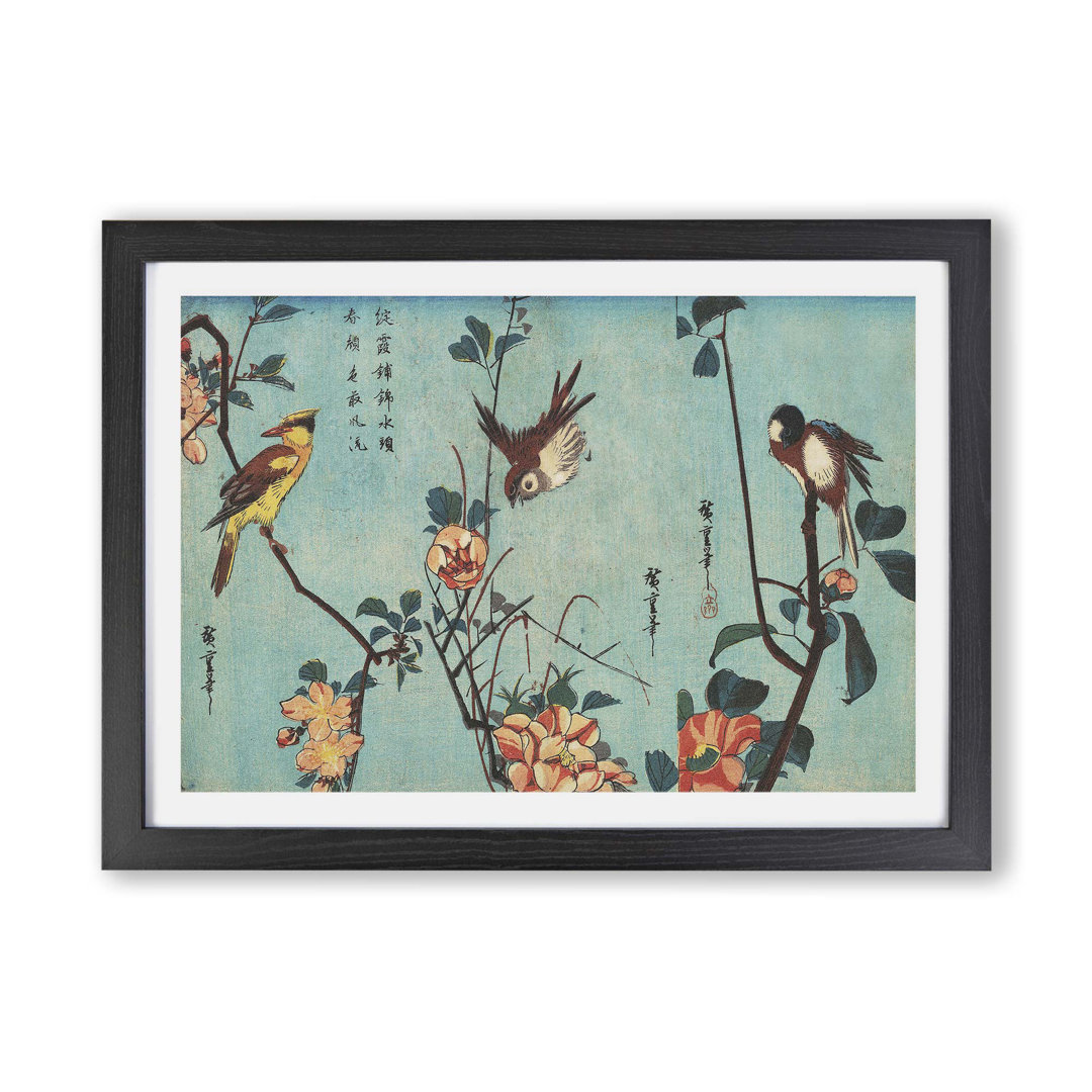 Birds on A Cherry Blossom Tree - Framed Print