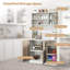 Armoire de rangement à 4 portes avec garde-manger 71 po et 4 tablettes réglables blanc
