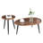 Mid Century Coffee Table Set Living Room MDF Accent Nesting Table, Set Of 2, Walnut