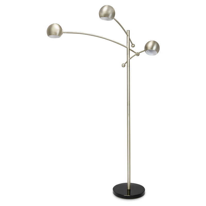 Lampe sur pied arquée 85 po, Nickel brossé