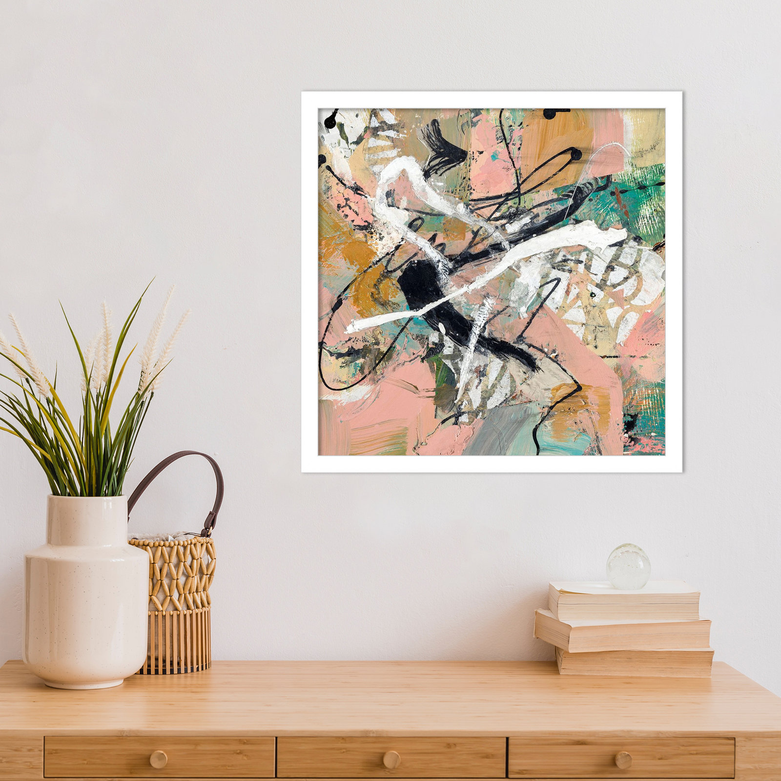 Sutter "Fluid" Print by Suzanne McCourt, 17" H x 17" W, White