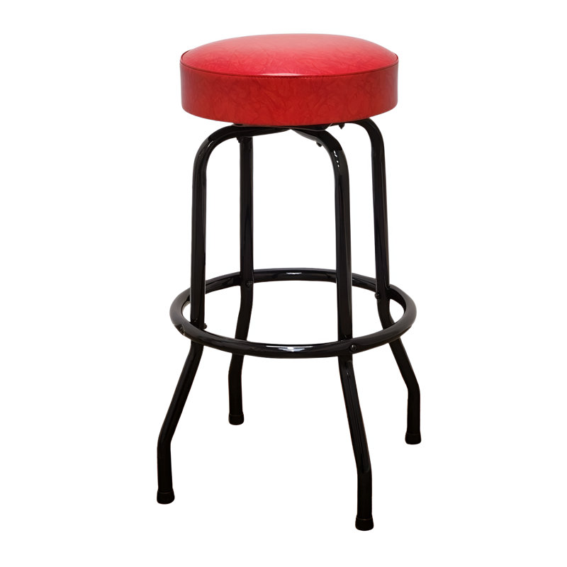 Retro Home Single Ring Swivel Bar Stool, Red