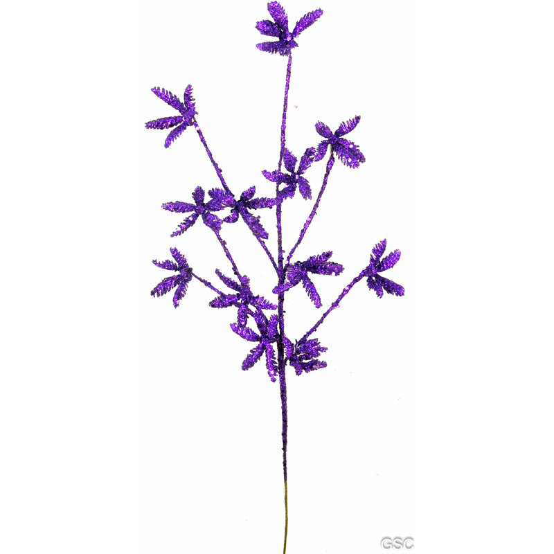 Piquet de Noël feuille scintillante, Mauve