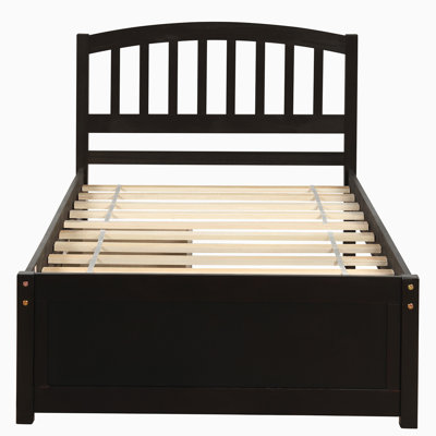Lit plateforme simple avec rangement en bois massif
