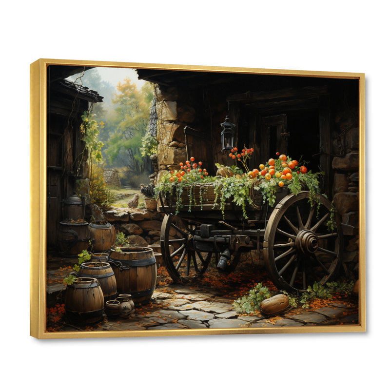«Old Cart Cart Legacy» sur toile, H 30 po x l 40 po x P 1,5 po, Cadre flottant doré