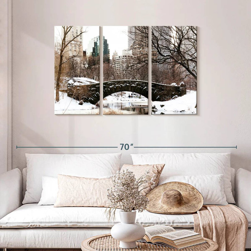 Kavia Gapstow Bridge Snow, 28" H x 45" W