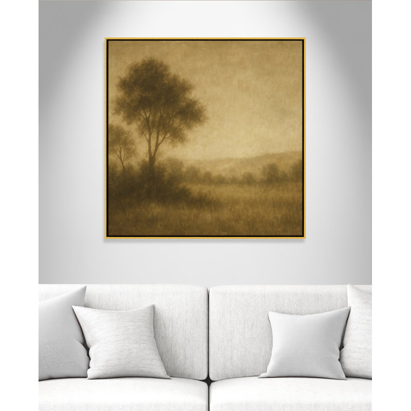 «Quiet Meadow II» par Fredrick Ashcroft, Toile avec cadre, Gold Floater, L 37,5 po x H 37,5 po