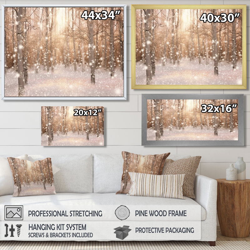Décoration murale Sparkling Snow Sunshine - arbre séquoia, Toile tendue, H 24 po x l 32 po x P 1 po
