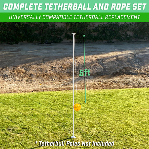 Sports Compact Tetherball Set for Outdoor Backyard with Ball and Rope