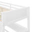 Lit mezzanine simple avec rangement et espace de travail - Bureau fonctionnel en bois massif blanc pour économiser de l'espace-2027106550