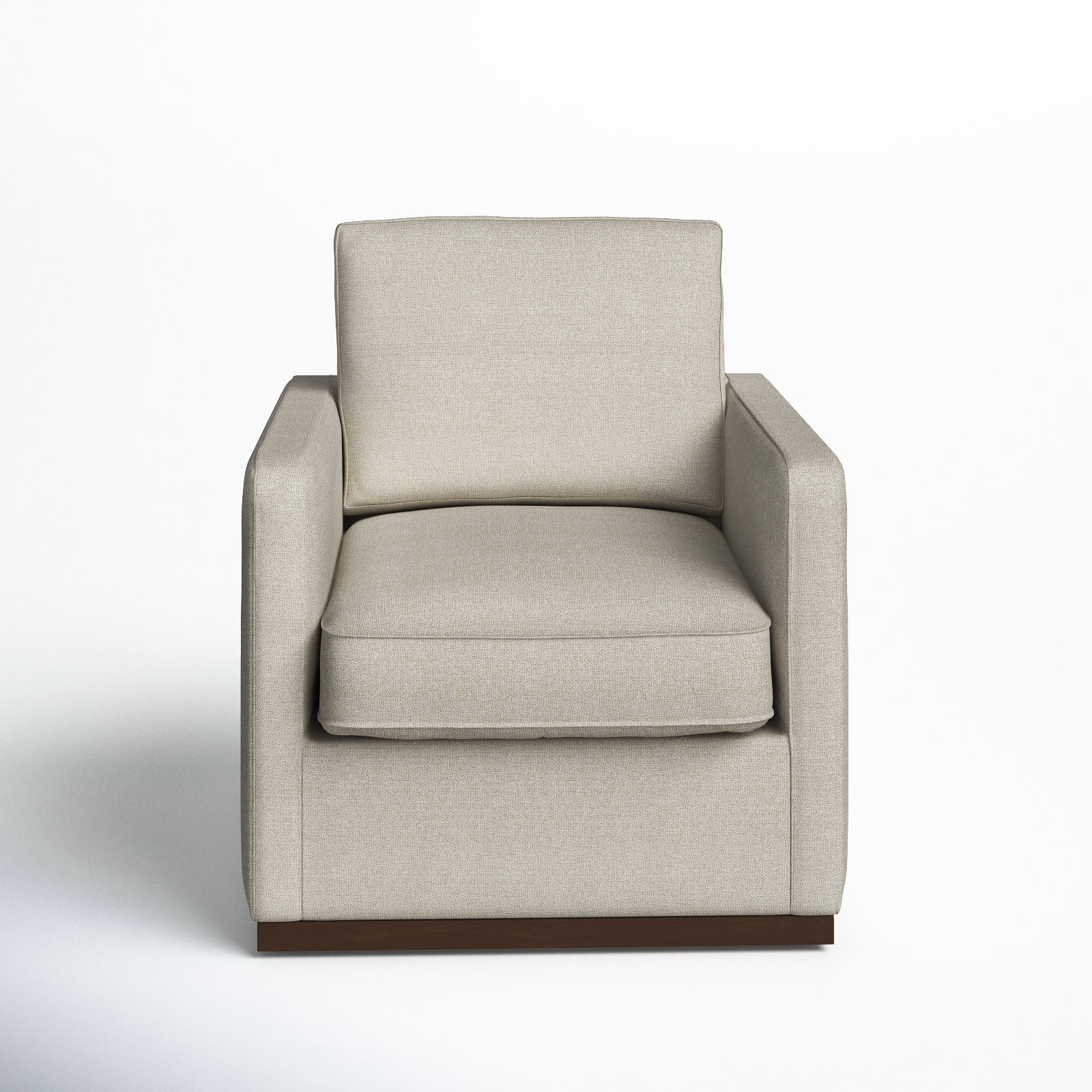 Bobbi Upholstered Swivel Armchair Fabric: Effie Flax Performance Linen
