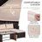 Outsunny 3 Piece Patio Furniture Set, Rattan Outdoor Sofa Set With Chaise Lounge & Loveseat, Soft Cushions, Tempered Glass Table, L-Shaped Sectional Couch, Beige