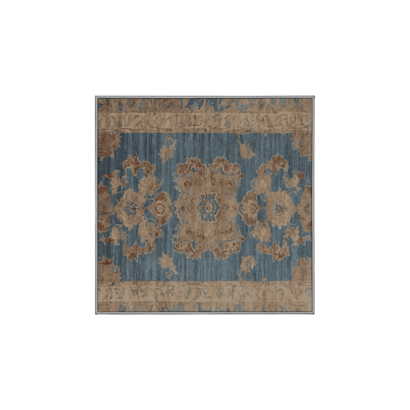 Tapis gris soyeux et moelleux, Carré 3 pi