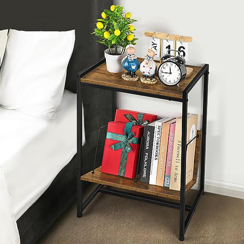 25.4 " H Media Shelves, Black Gray Oak
