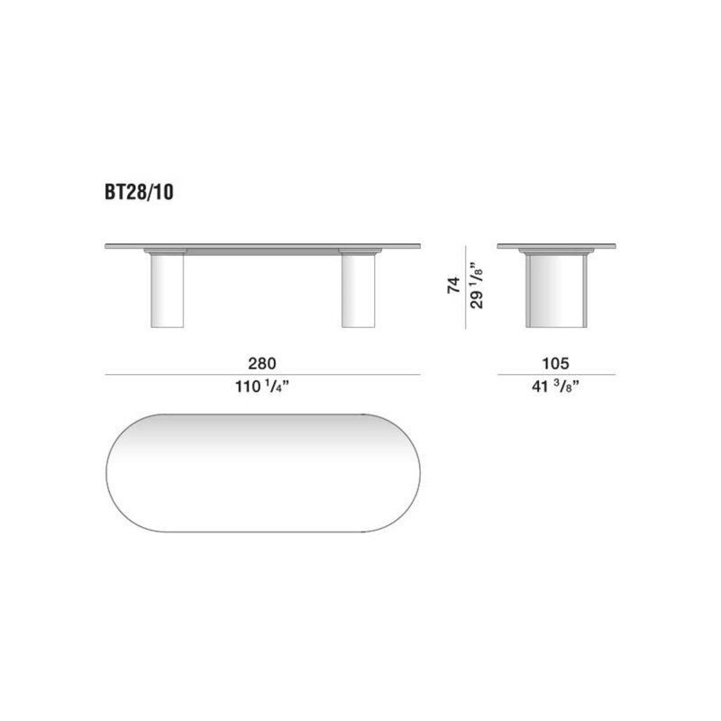 Blevio 41.38" Marble Dining Table by Ignazio Gardella