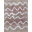 Vintage Hand Knotted Wool Chevron Area Rug in Beige/White