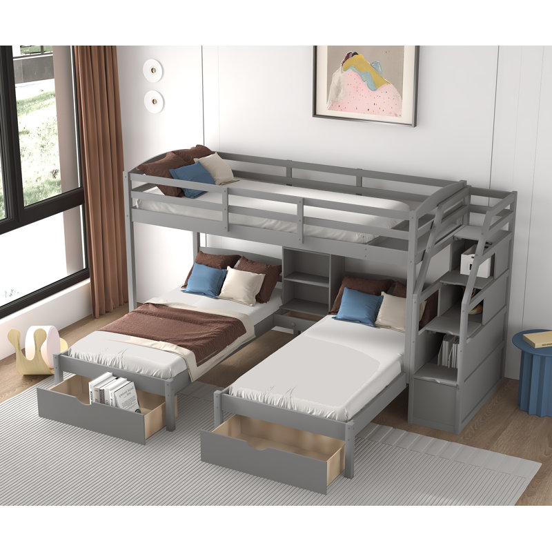 Lit superposé simple au-dessus de simple pour enfants Halayah