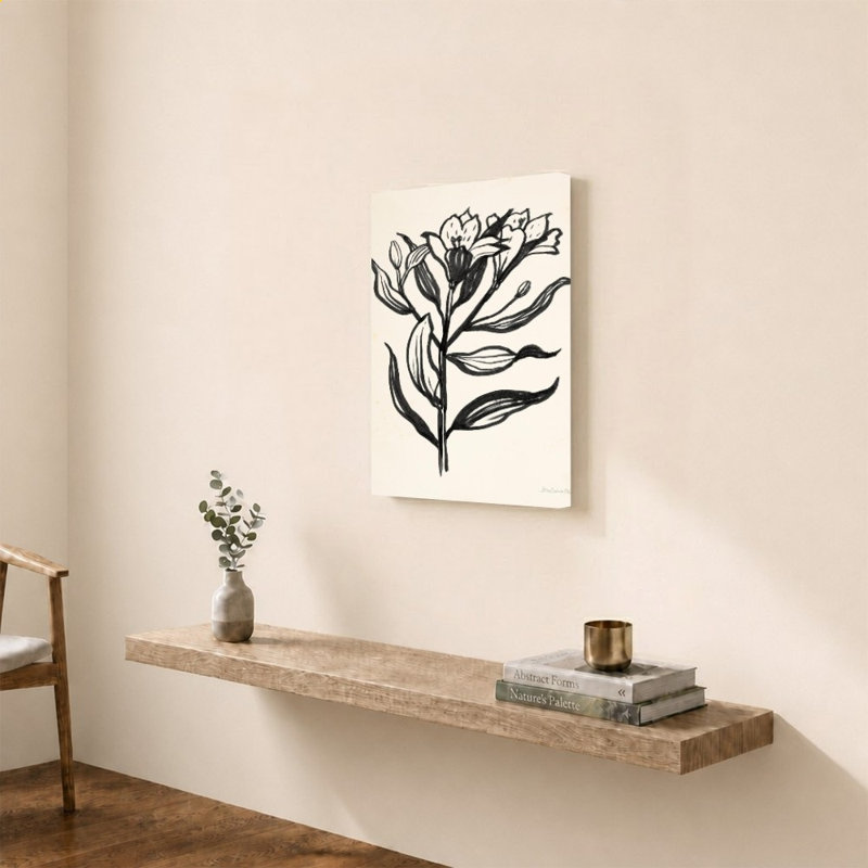 «Ink Flower I Cream» par Sara Zieve Miller - Impression sur toile