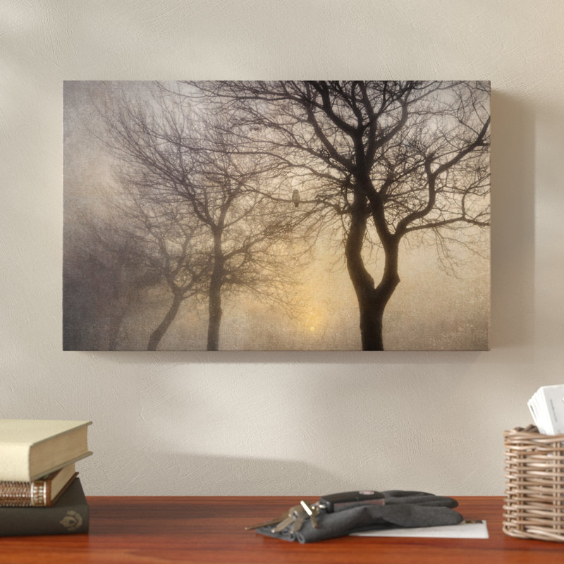«Mystic Trees with Owl», reproduction de photo sur toile tendue, H 12 po x l 19 po