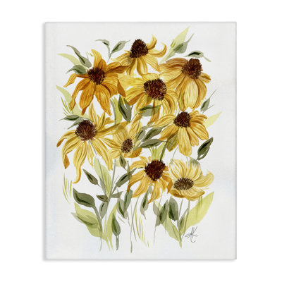 Art mural jaune sur toile jaune Rudbeckia Florals par Alexandria Gilbert Kincaid