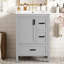 Meuble-lavabo moderne de 24 pouces avec lavabo en céramique, porte à fermeture douce, tablette de porte à double couche et 3 tiroirs