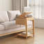 Table de bout inclinable réglable en bois massif avec tablette latérale pliable et roulettes verrouillables-475627193